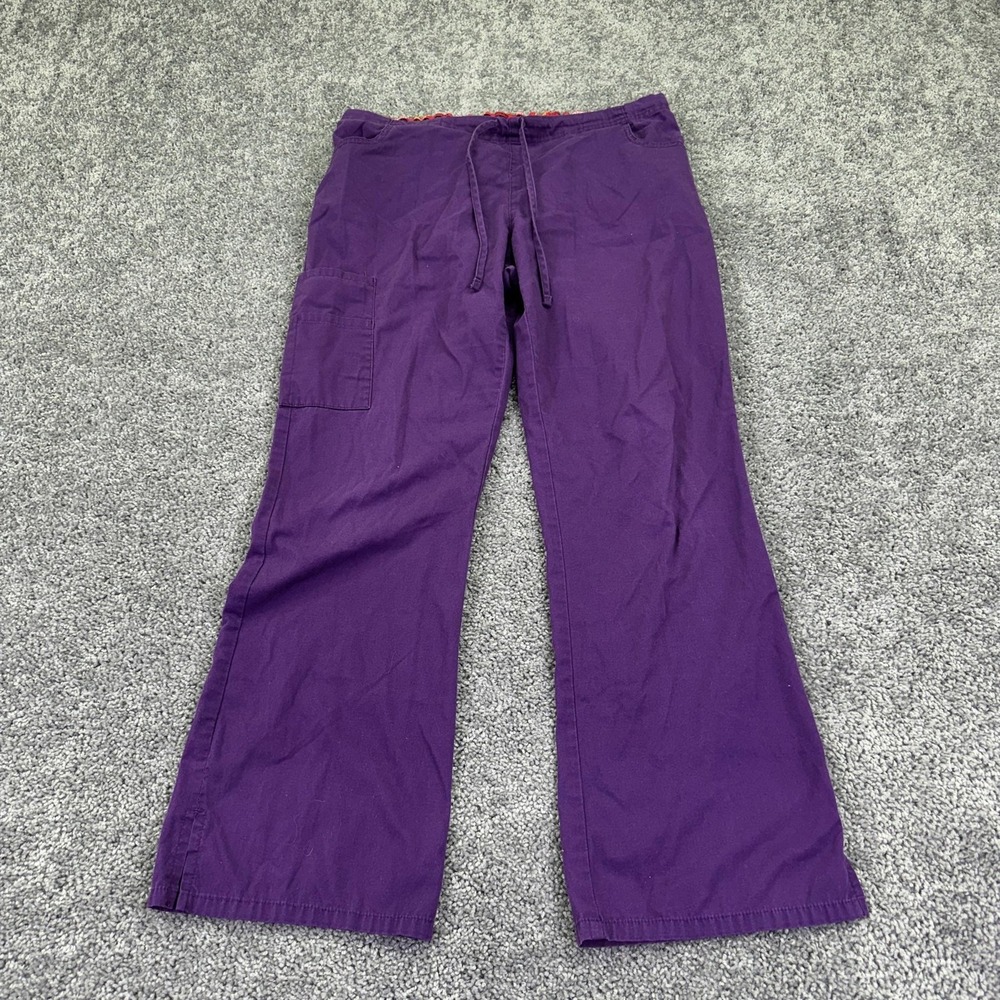 Dickies Pants Womens 32x28 Purple Scrub Drawstring Elastic Waist Cargo Pocket